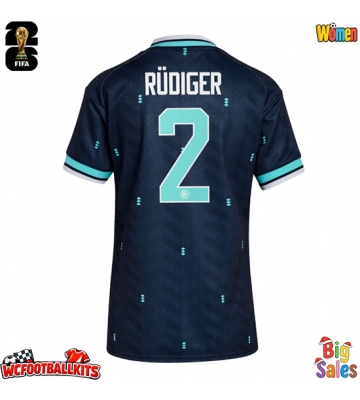 Germany Antonio Rudiger #2 Replica Away Stadium Shirt for Women World Cup 2026 Short Sleeve
